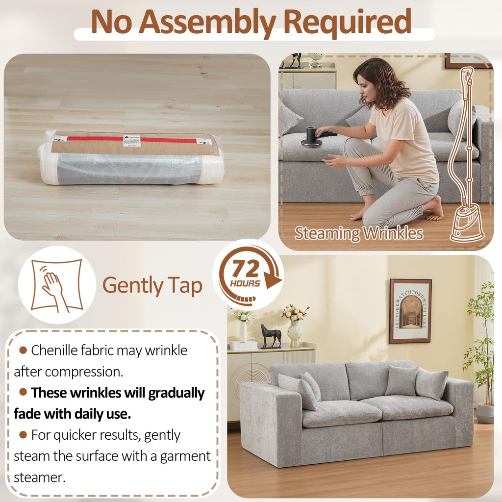 Light Grey Chenille Modular Sectional Sofa C23538