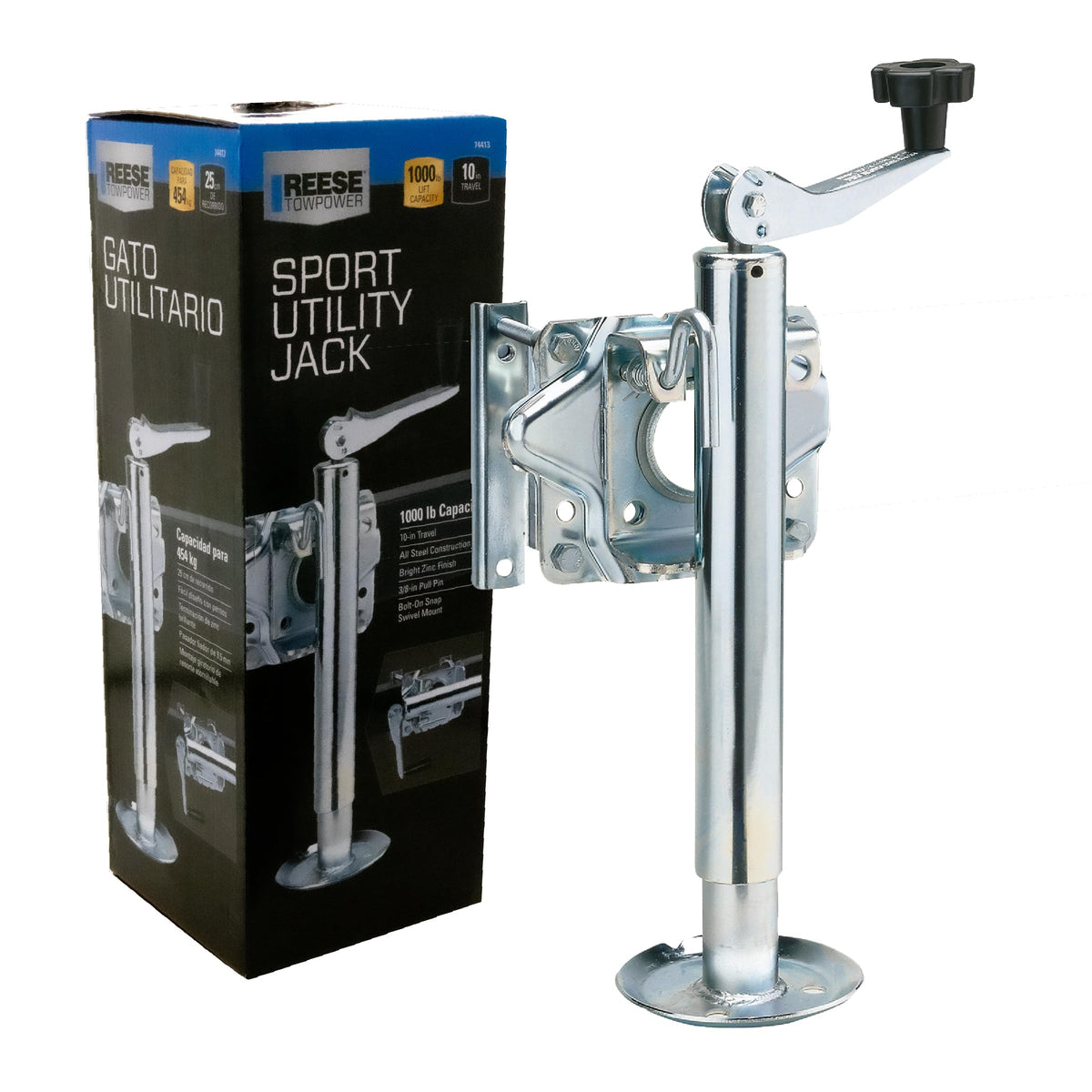Round Trailer Jack Side Mount 1,000 lbs. Lift Capacity J657