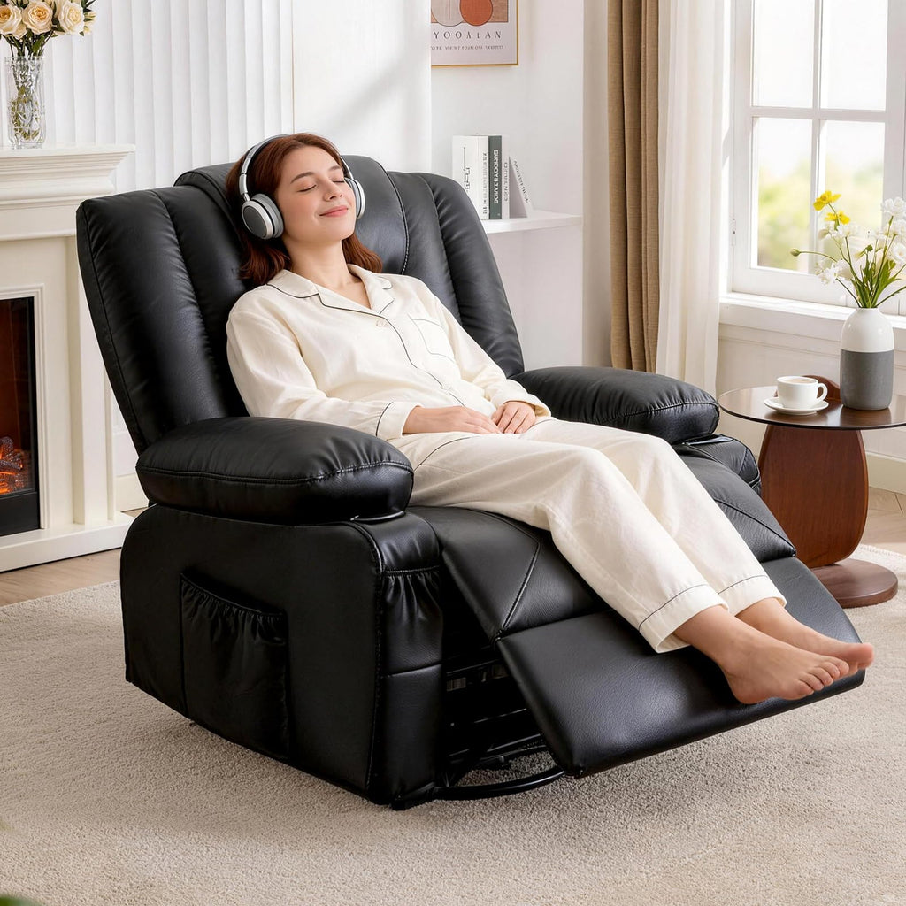 Swivel Rocker Recliner Chair with Vibration Massage and Heat D443717