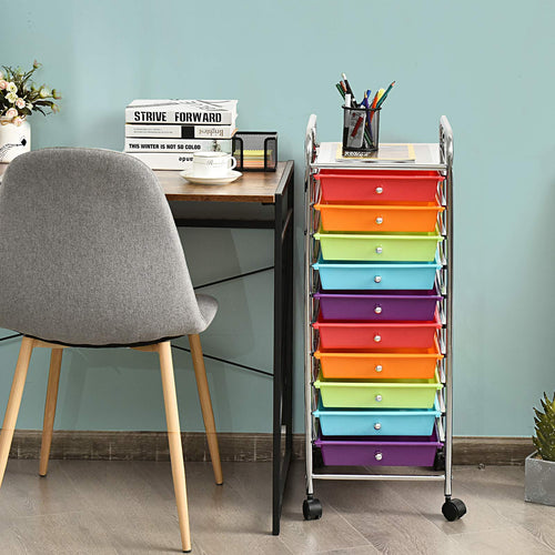 10 Drawer Rolling Cart with Lockable Wheels G722