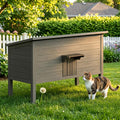 Insulated Weatherproof Wooden Outdoor Cat House P88259