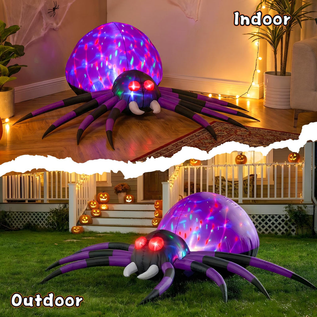 6 FT Inflatable Spider Outdoor Decoration with LED Lights M95684