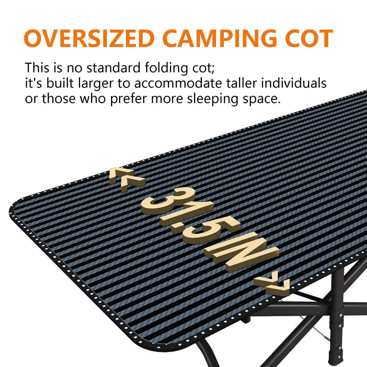 31.5" Wide Camping Cot with Pad N9830