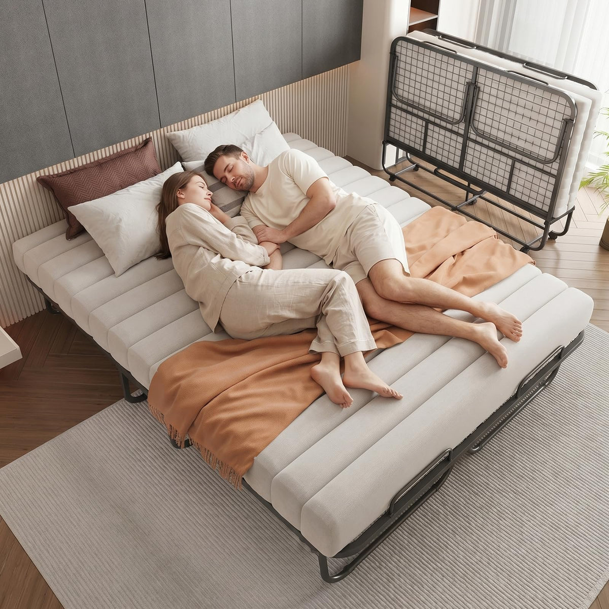 Queen Size Folding Bed with Memory Mattress L399325