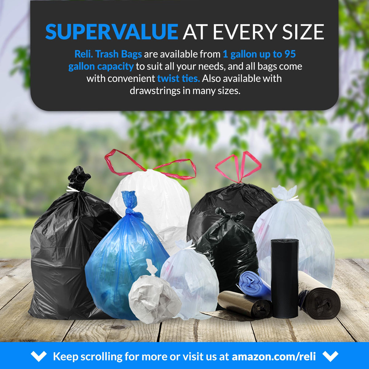 Black Heavy Duty Trash Bags 30 Count W271277