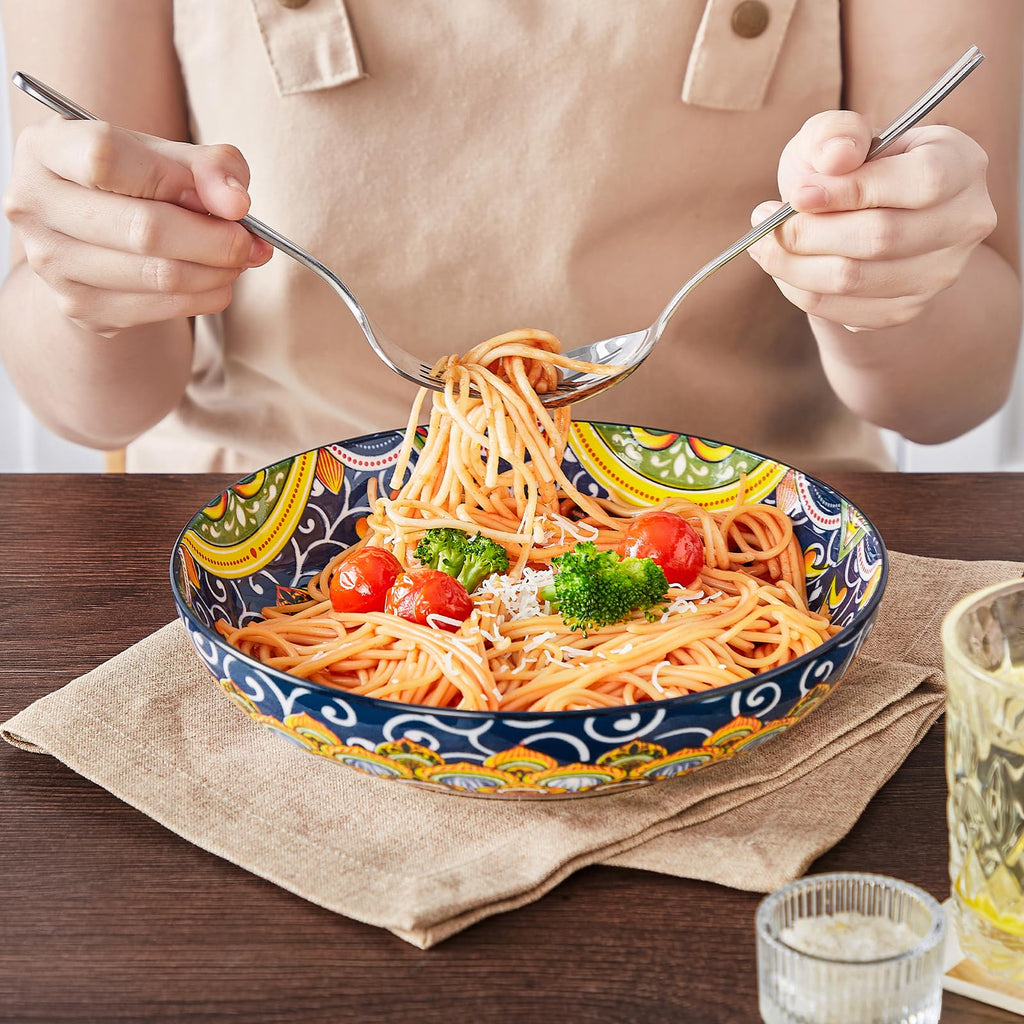 Pasta Bowls Set of 4, 42oz Ceramic Serving Bowls Q721770