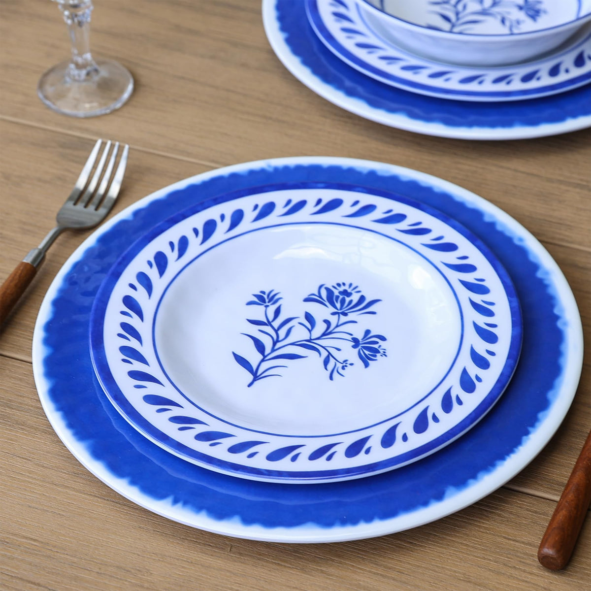 Blue 12-Piece Melamine Dinnerware Set B626335