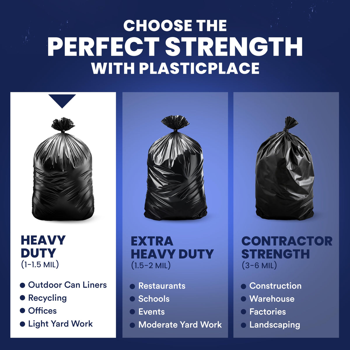 64-65 Gallon Black Heavy Duty Trash Bags, 25 Count R78573