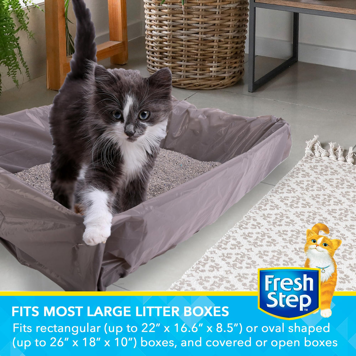 Unscented Drawstring Cat Litter Box Liners, 15 Ct D5821