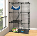 3 Tier Metal Cat Playpen Cage with 3 Doors 2 Ladders P994788