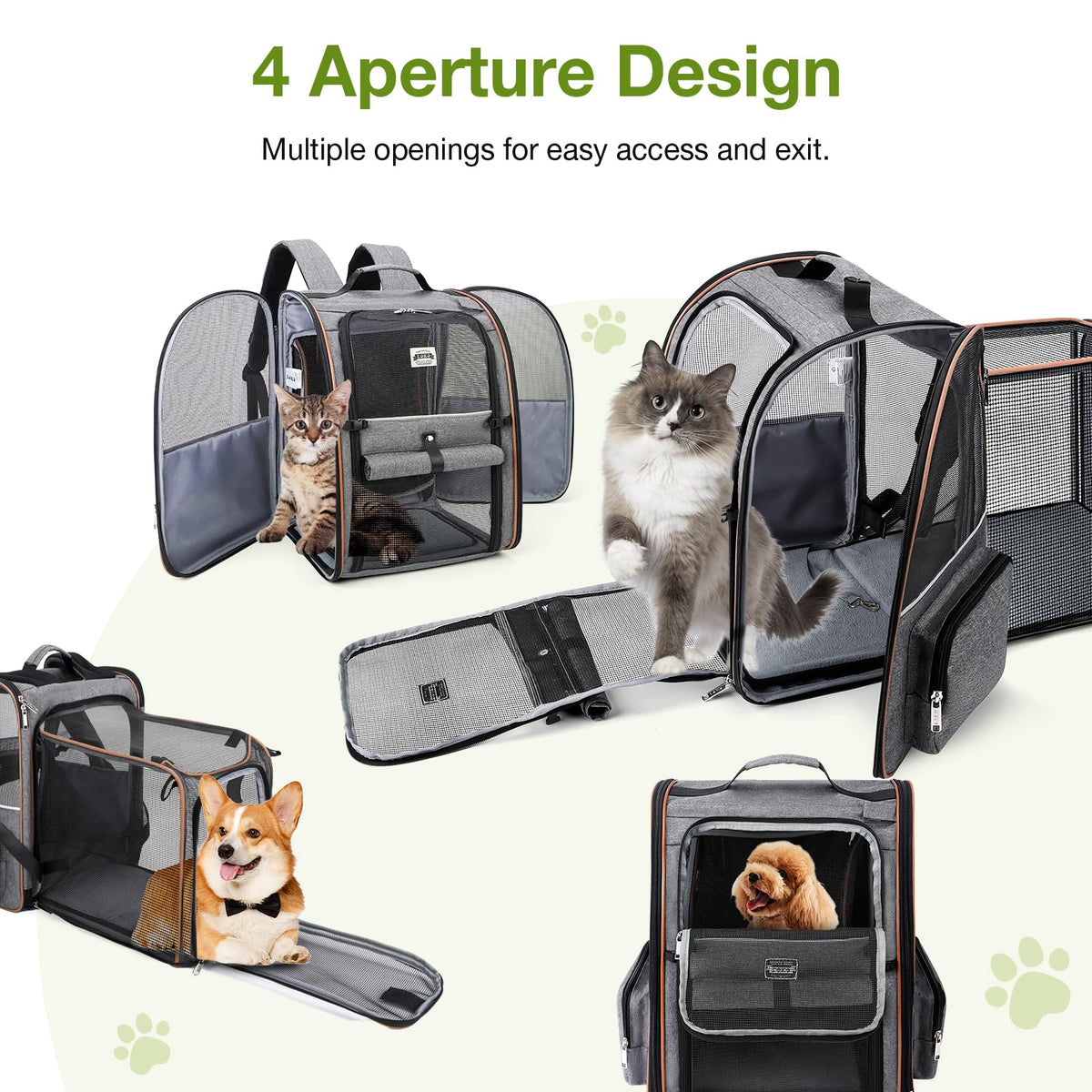 Expandable Cat Carrier Backpack with Sun Shade I839180