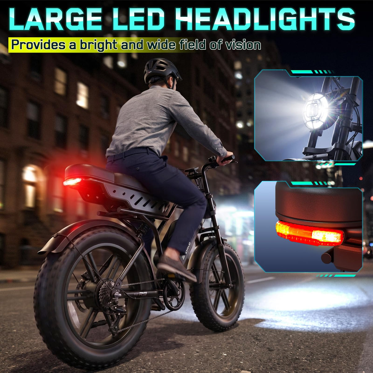 2000W Peak Motor 48V 20" x 4.0" Fat Tire Electric Bike L69184