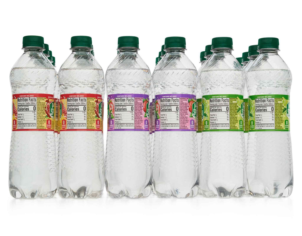 Sparkling Natural Spring Water Variety Pack 24 Half Liter Bottles J719