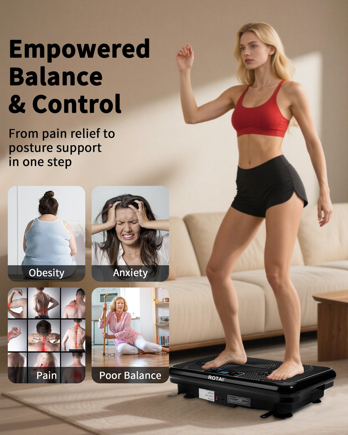Vibration Plate Exercise Machine 400 lbs Capacity I915408
