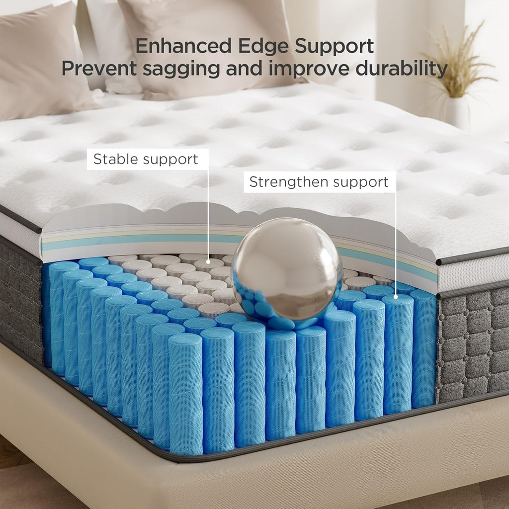 Full Size 12 Inch Medium Firm Hybrid Mattress in a Box X622