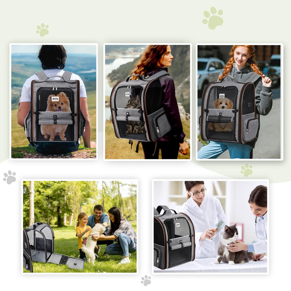 Expandable Cat Carrier Backpack with Sun Shade I839180