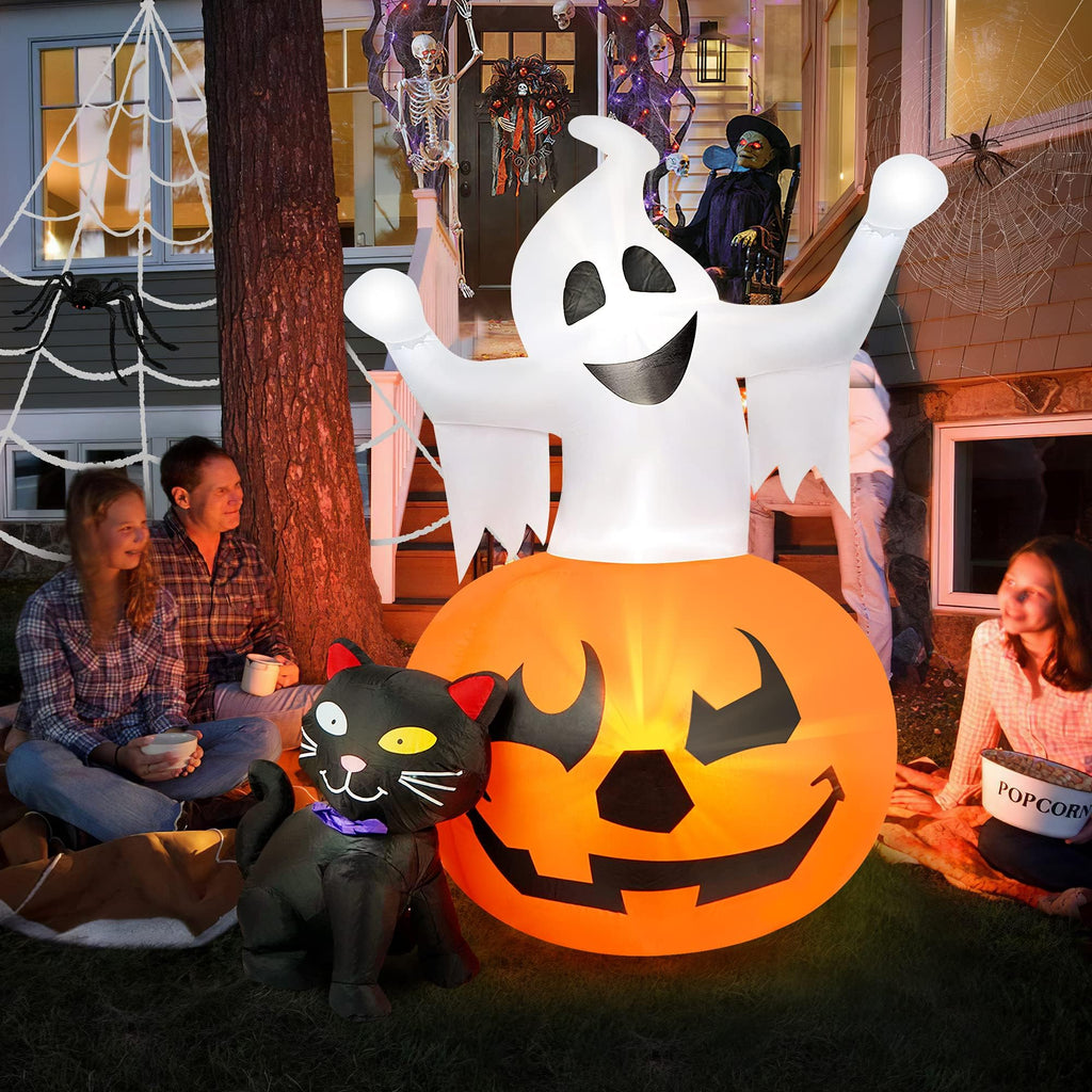 5 FT Halloween Inflatables Outdoor Ghost Pumpkin Black Cat Decor V5433