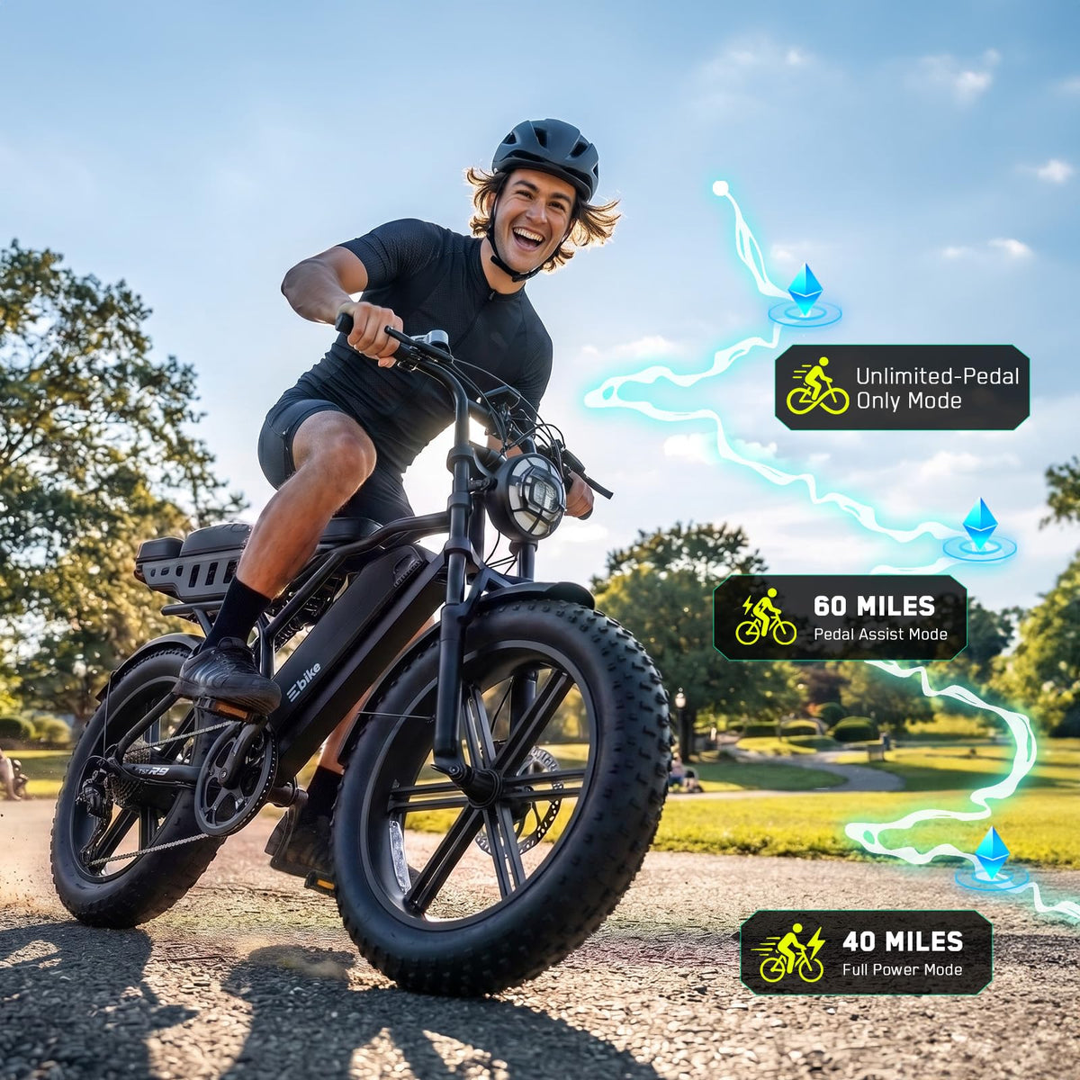 2000W Peak Motor 48V 20" x 4.0" Fat Tire Electric Bike L69184
