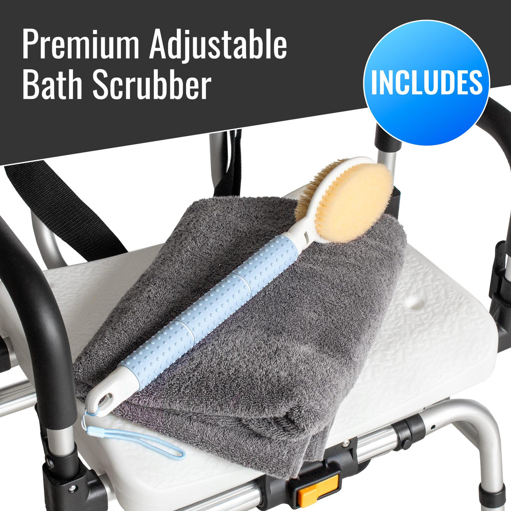 Extra-Wide 360lb Capacity Non-Slip Padded Shower Chair & Transfer Bench D55495
