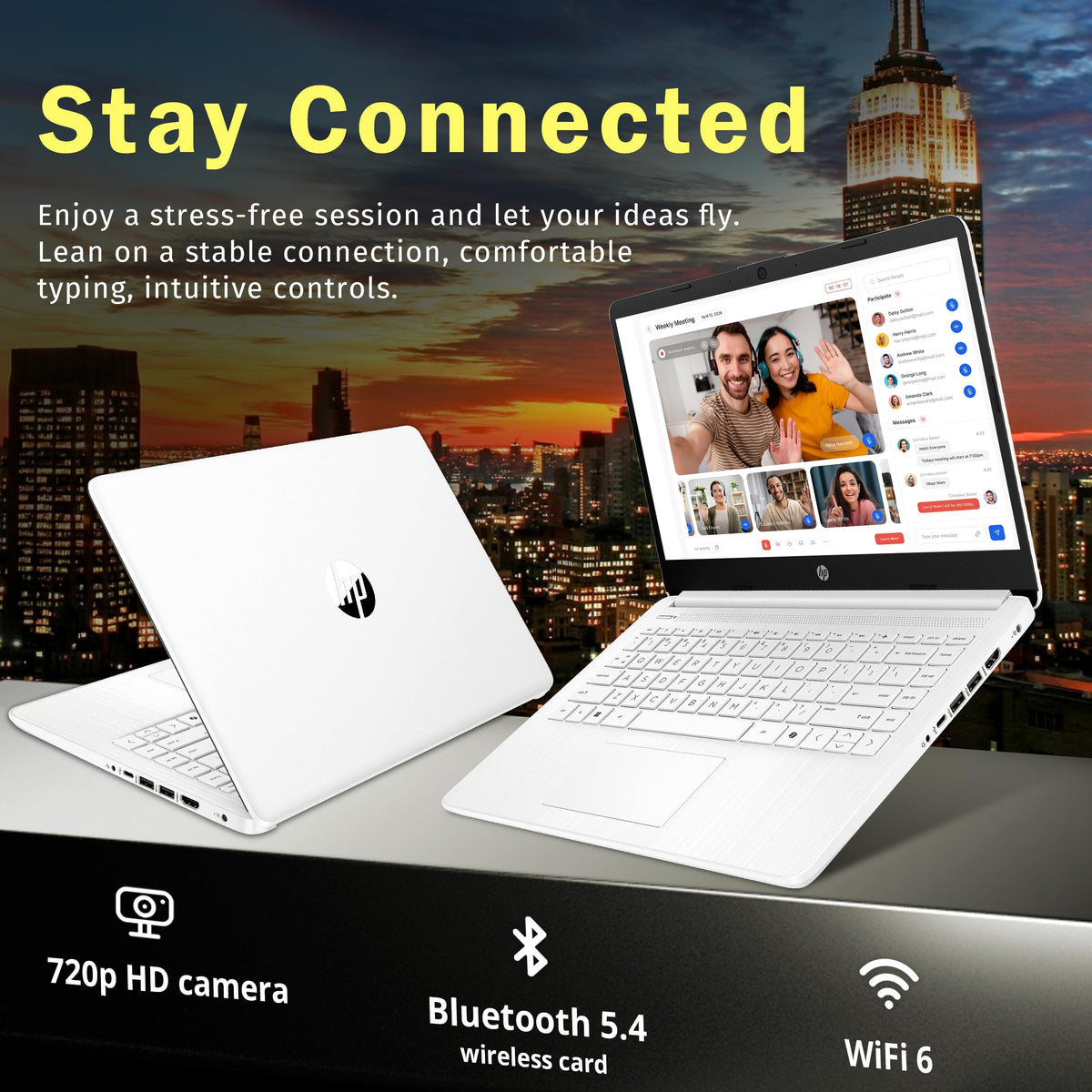 14" HD Laptop, Intel Celeron N4500, 4GB DDR4 RAM, 64GB eMMC, White T950546
