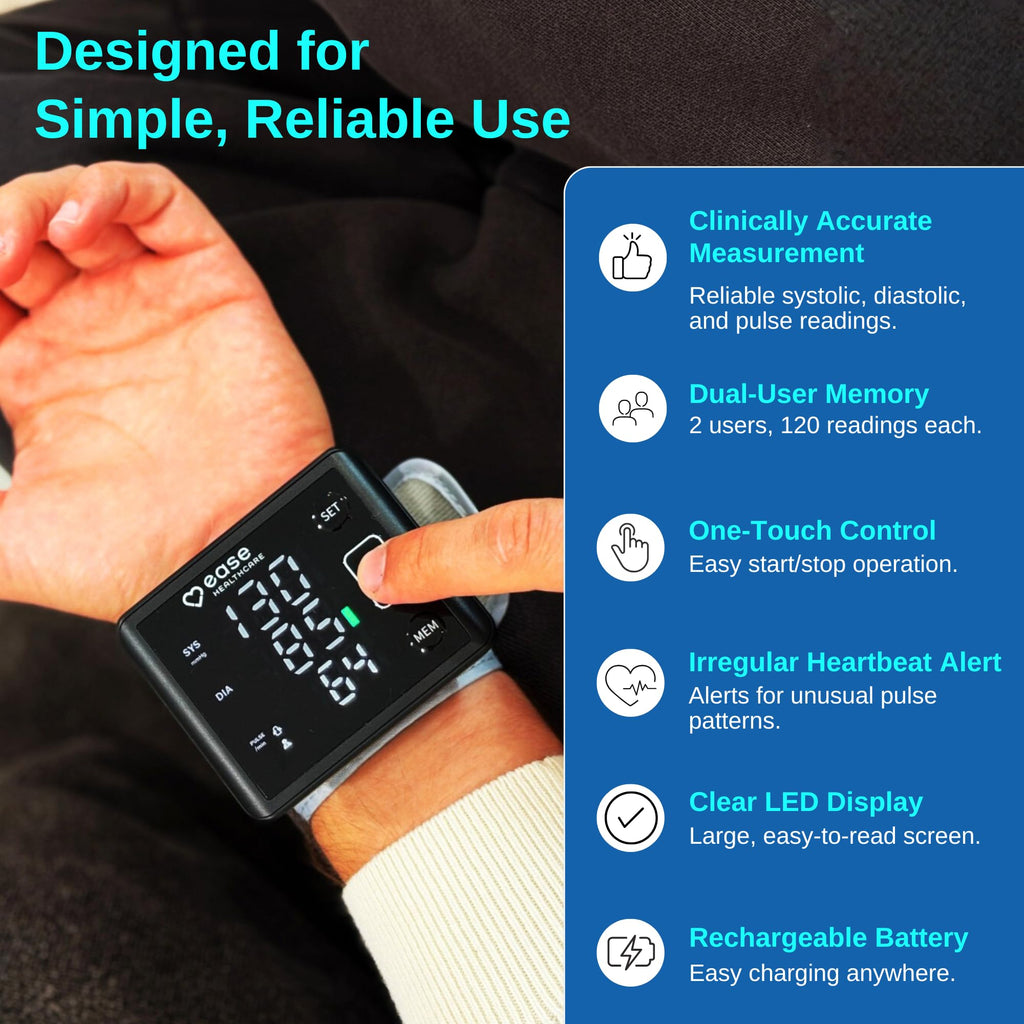Rechargeable Wrist Blood Pressure Monitor with LED Display S911016