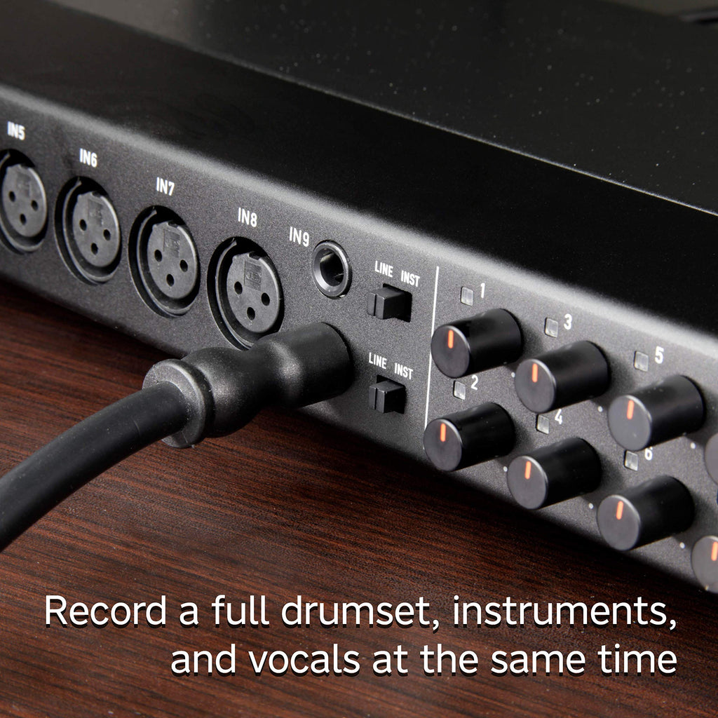 Rackmount USB Audio/MIDI Interface, 8 XLR/8 1/4" Inputs, 8 Outputs, Black Q563980