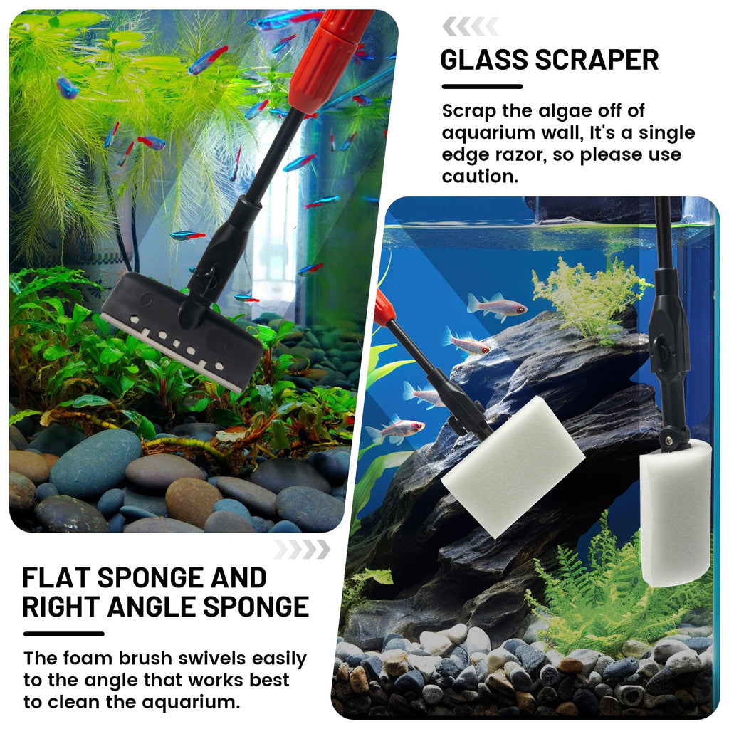Aquarium Glass Cleaner, 7 in 1 Algae Remover L362