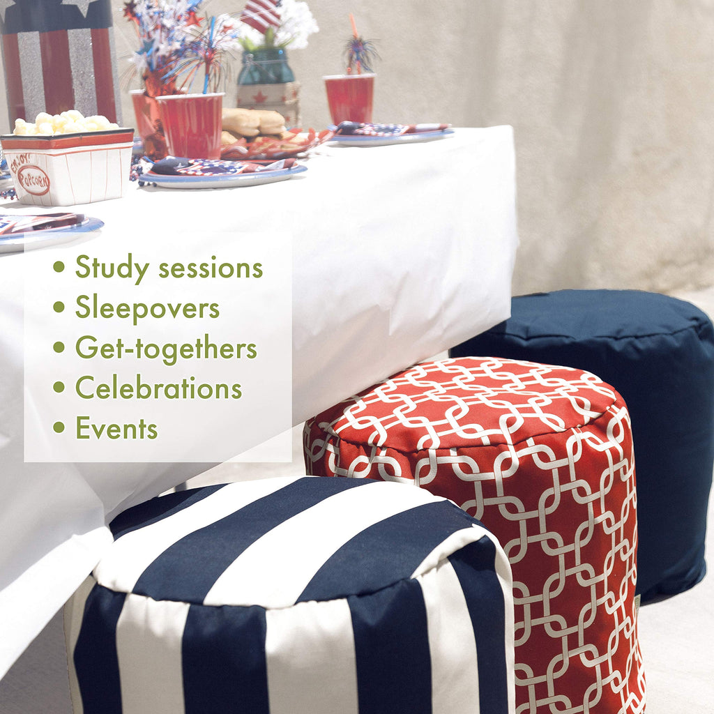 Teal Indoor/Outdoor Bean Bag Ottoman Pouf O7621