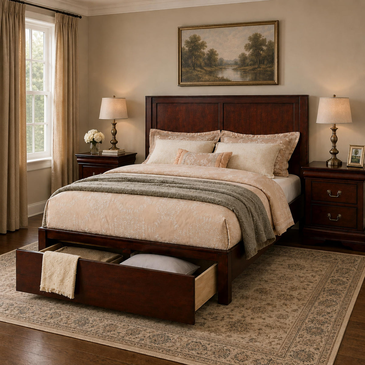 California King Bedroom Set 3 Piece with 2 Nightstands K131