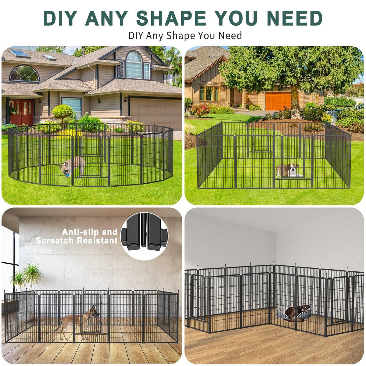 16 Panel 40" Height Dog Playpen with Doors T9958