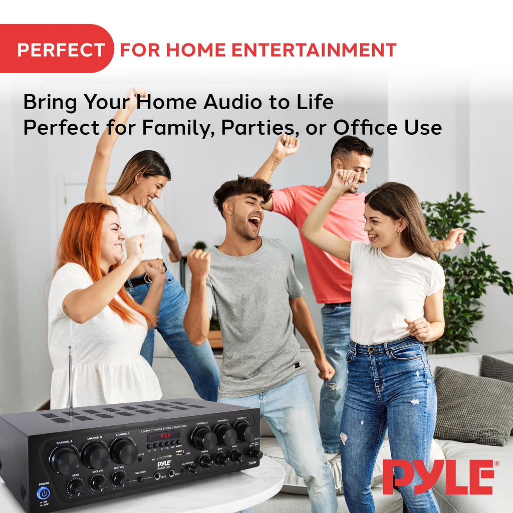 Wireless Bluetooth 6 Channel 750W Karaoke Amplifier F836