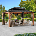 Wood Gazebo 13x15 with Galvanized Steel Roof V54085