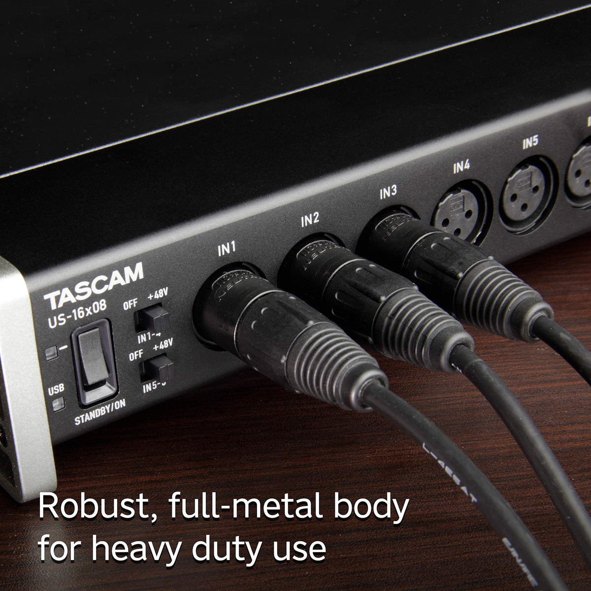 Rackmount USB Audio/MIDI Interface, 8 XLR/8 1/4" Inputs, 8 Outputs, Black Q563980